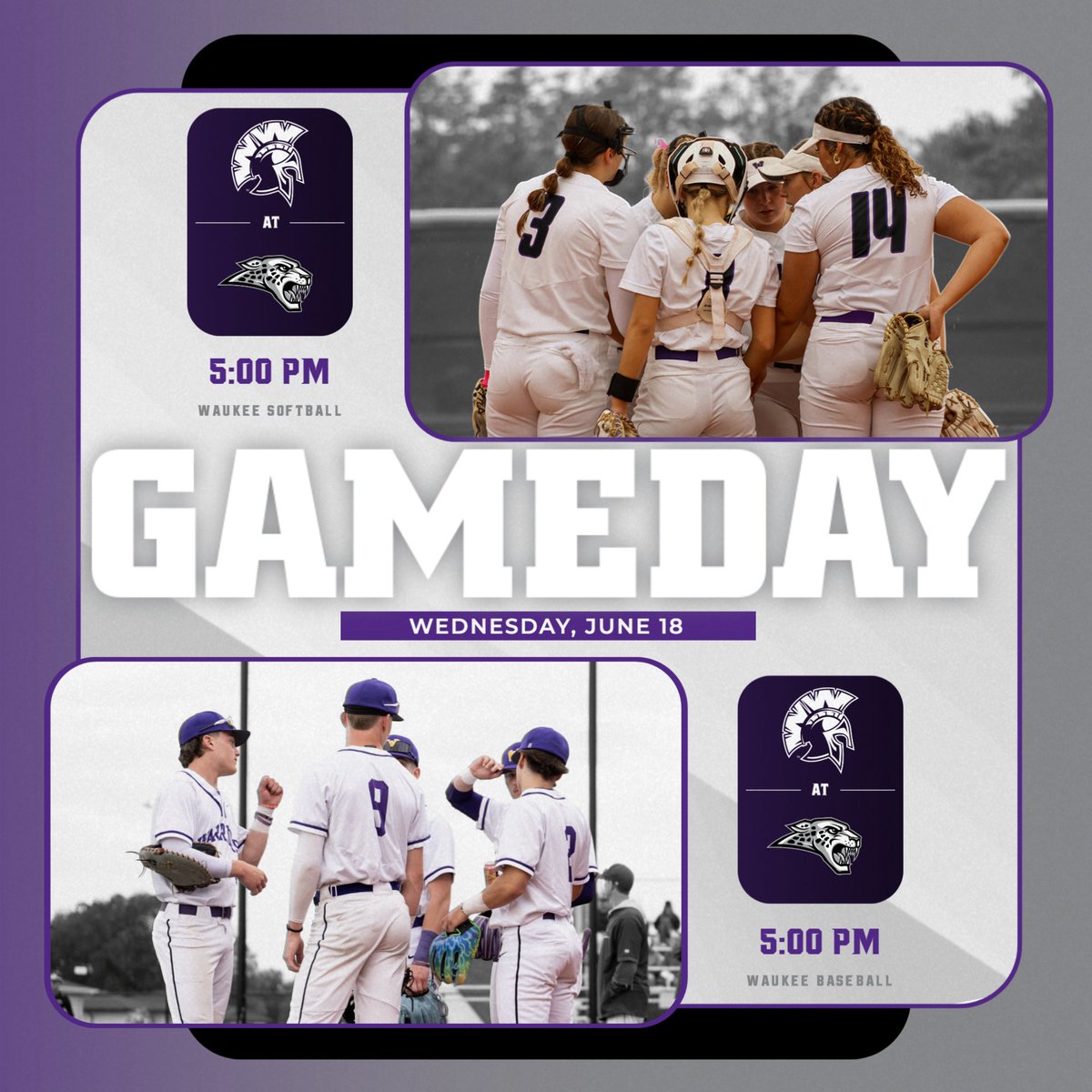 Game Day! Waukee travels to Ankeny to face Centennial for baseball &amp; softball doubleheaders. ⚾️🥎
📍Ankeny Centennial HS
🕔 5:00 PM
🎟️ Tickets/Cash: Bound, or Cash at gate
#GoWarriors