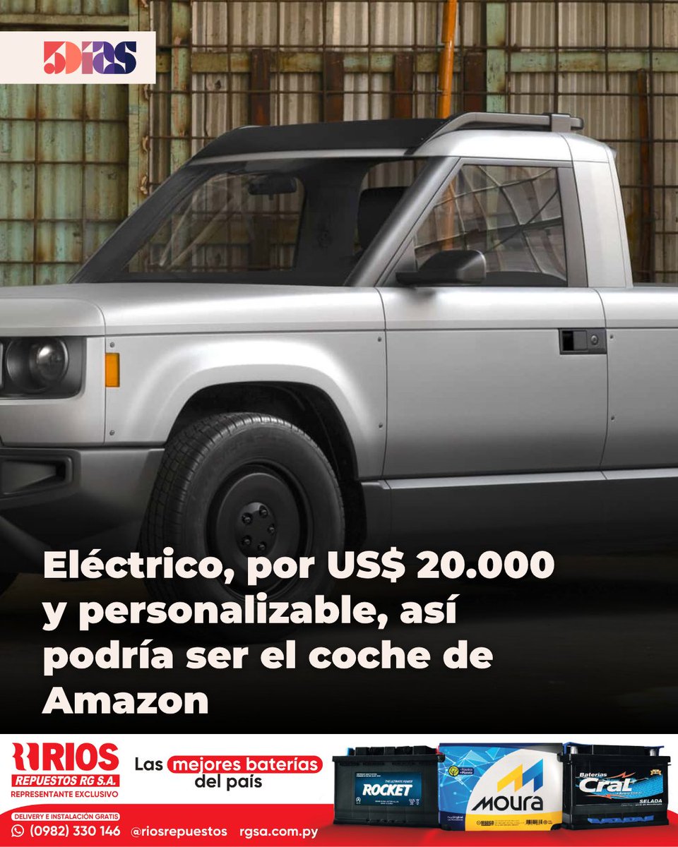 🚗⚡ ¿El auto de Amazon a solo US\$ 20.000?

Así es el Slate: eléctrico, personalizable, financiado por Jeff Bezos y con potencial para competir con Tesla.

Cinco estilos de carrocería, más de 100 accesorios, colores intercambiables y un sistema de compra 100% online. Con batería
