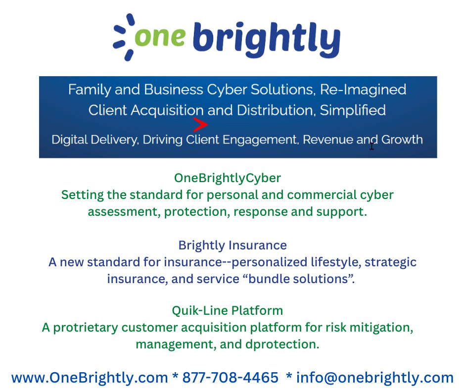 One Brightly brings your organization digital solutions implementable in weeks, not months or years. Bridging yesterday’s capabilities with tomorrow’s digital opportunities-TODAY!
onebrightly.com Tomorrow's Digital Solutions Today!
#CSuite #software #web #tech #business