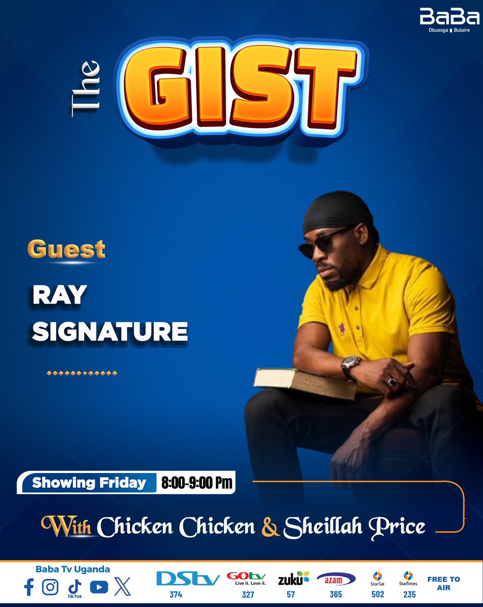 sirusziki's tweet image. This Friday we bring you Uncle Ray @rAysignature2 live on Baba Tv #TheGist with @chickenoff_8000  &amp;amp; @sheilapricetv from 7pm to 8pm.

Stay Tuned!!