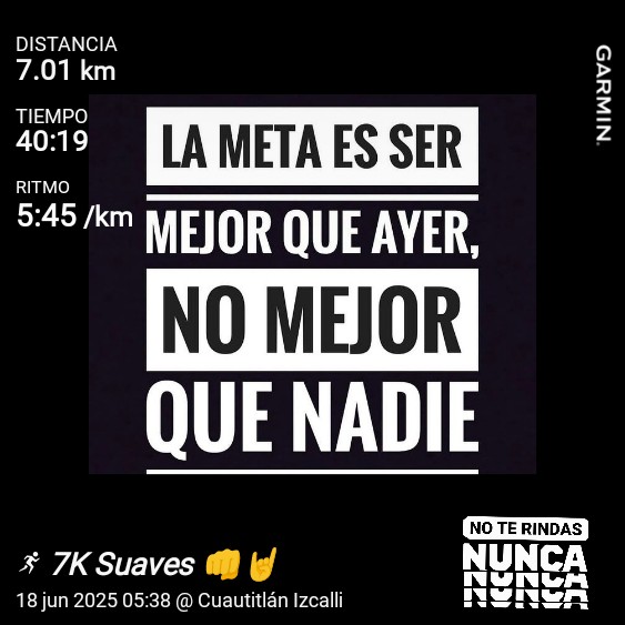 Juan Daniel (@j_dmoreno) on Twitter photo Al pasito....
Entrenó del día listo...👊🤘
Coach <a href="/timijaguar/">Guerrero Jaguar</a>
#YoElegiCorrer
#DiosCorreConmigo
#UnBesoHastaElCielo
#SomosEquipo
#HastaReventar
#ConLaMetaEnLaMente #PorQueSoloLosCobardesCorren Al pasito....
Entrenó del día listo...👊🤘
Coach <a href="/timijaguar/">Guerrero Jaguar</a>
#YoElegiCorrer
#DiosCorreConmigo
#UnBesoHastaElCielo
#SomosEquipo
#HastaReventar
#ConLaMetaEnLaMente #PorQueSoloLosCobardesCorren