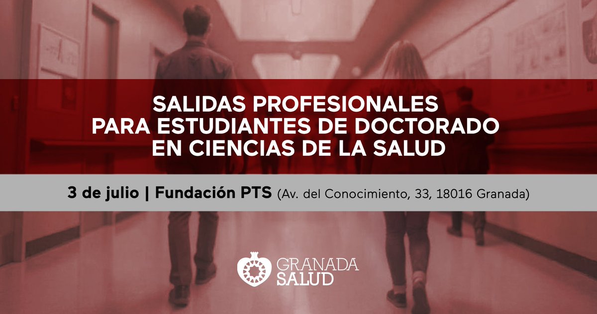 Fundación PTS (Parque Tecnológico de la Salud) (@fundacionpts) on Twitter photo 📢 <a href="/GranadaesSalud/">GranadaSalud</a> lanza una jornada para orientar a los doctorandos en biomedicina sobre su futuro profesional más allá del laboratorio.
📅3 de julio, de 09:30h a 12:30h
📌Fundación PTS Granada
✍️Más información en ptsgranada.com/granada-salud-… 📢 <a href="/GranadaesSalud/">GranadaSalud</a> lanza una jornada para orientar a los doctorandos en biomedicina sobre su futuro profesional más allá del laboratorio.
📅3 de julio, de 09:30h a 12:30h
📌Fundación PTS Granada
✍️Más información en ptsgranada.com/granada-salud-…