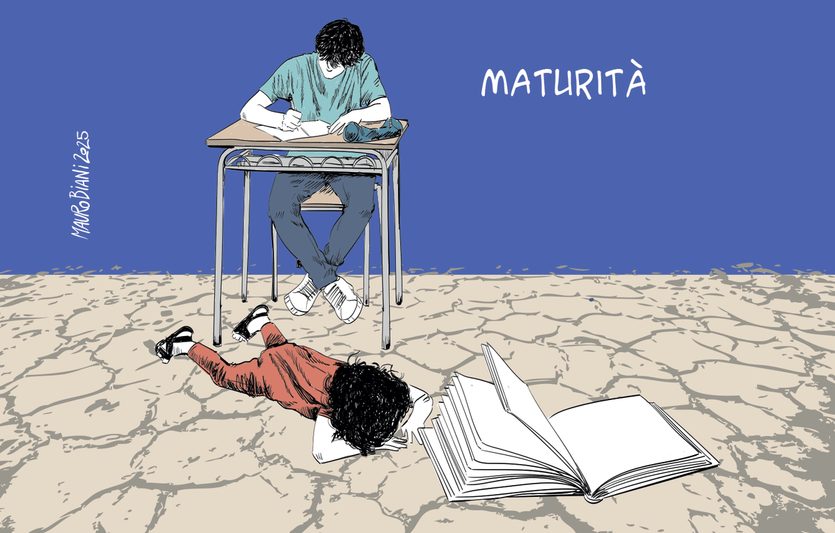 Mauro Biani (@maurobiani) on Twitter photo #MaturitĂ #MaturitĂ 2025
In tanto mondo ci sono molti molti libri che non saranno mai letti.
Ma un abbraccio alle ragazze e ai ragazzi per l'esame. Scusate per il #mondo, ma non abbiate paura.
Oggi per <a href="/repubblica/">Repubblica</a> #MaturitĂ #MaturitĂ 2025
In tanto mondo ci sono molti molti libri che non saranno mai letti.
Ma un abbraccio alle ragazze e ai ragazzi per l'esame. Scusate per il #mondo, ma non abbiate paura.
Oggi per <a href="/repubblica/">Repubblica</a>