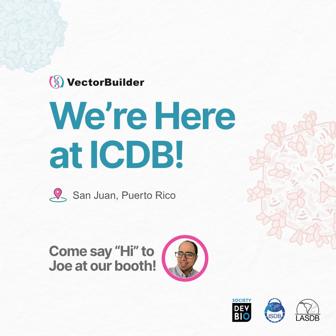 VectorBuilder's tweet image. We’re at ICDB 2025 starting today! 👋
Come see us to talk gene delivery!

#ICDB2025 #VectorBuilder #GeneDelivery