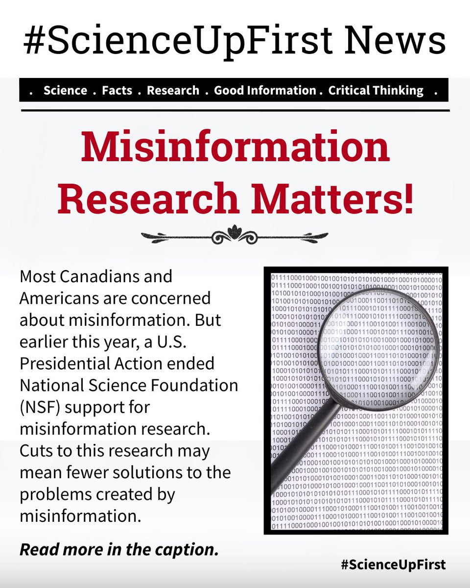 ScienceUpFirst's tweet image. Research on misinformation is vital and recent funding cuts in the U.S. have put everyone at risk.
Understanding misinformation = better protection against it.
👉 scienceupfirst.com/misinformation…
#ScienceUpFirst