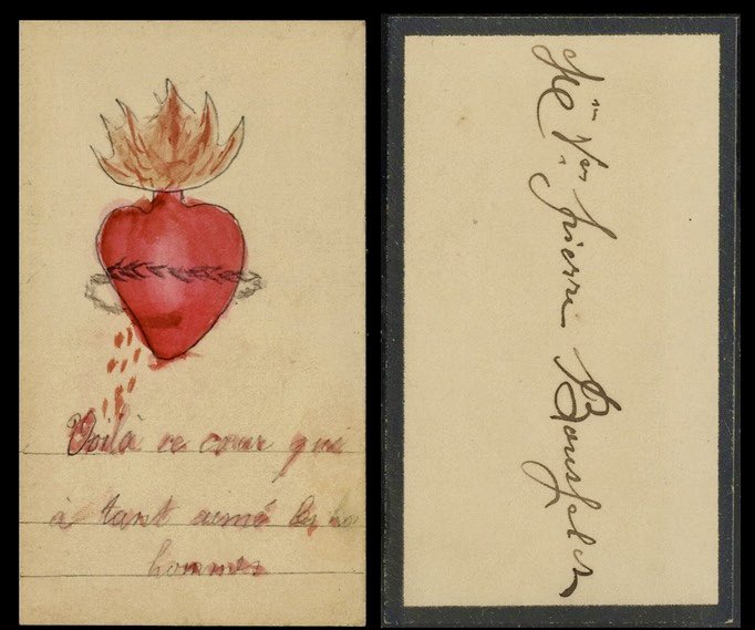 Estampa / imagen del #SagradoCorazon con la leyenda: < Este es el corazón que tanto ha amado a los hombres >  
dibujada por #SantaTeresitaDelNiñoJesus
#MesDelSagradoCorazonDeJesus
#SomosTeresianos
Ref.: Imagen tomada de los Archivos del Carmelo de Lisieux