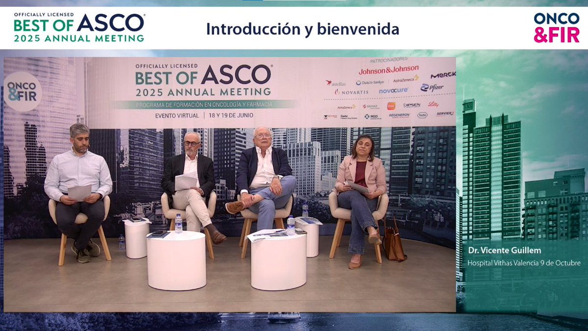 ✔️ Comienza #BestOfASCO Annual Meeting con la bienvenida de los coordinadores científicos:

👩‍⚕️Dra. Asunción Albert <a href="/AsuAlbert/">Asunción Albert Marí</a> 
👨‍⚕️Dr. Carlos Camps <a href="/carloscamps2/">Carlos Camps</a> 
👨‍⚕️Dr. Vicente Guillem <a href="/guillem3vicente/">Vicente Guillem</a> 
👨‍⚕️Dr. Sergio Sandiego

🛜 𝗖𝗼𝗻é𝗰𝘁𝗮𝘁𝗲 𝗲𝗻: bit.ly/4kLFDUm