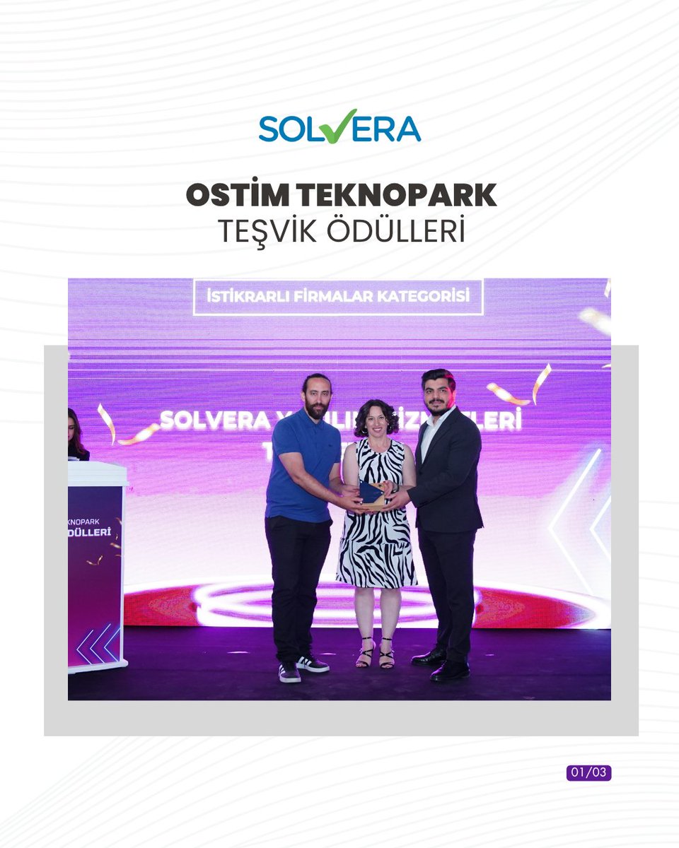 solverayazilim's tweet photo. Solvera olarak, bu yıl Ostim Teknopark Teşvik Ödülleri'nde İstikrarlı Firmalar kategorisinde ödüle layık görülmenin gururunu yaşıyoruz. 🏆 🙌
Katkı sağlayan tüm ekip arkadaşlarımıza ve yol arkadaşlarımıza teşekkür ederiz.🙏🏼
#Solvera #Yazılım #OstimTeknopark #TeşvikÖdülleri https://t.co/fA5QF8ly7n
