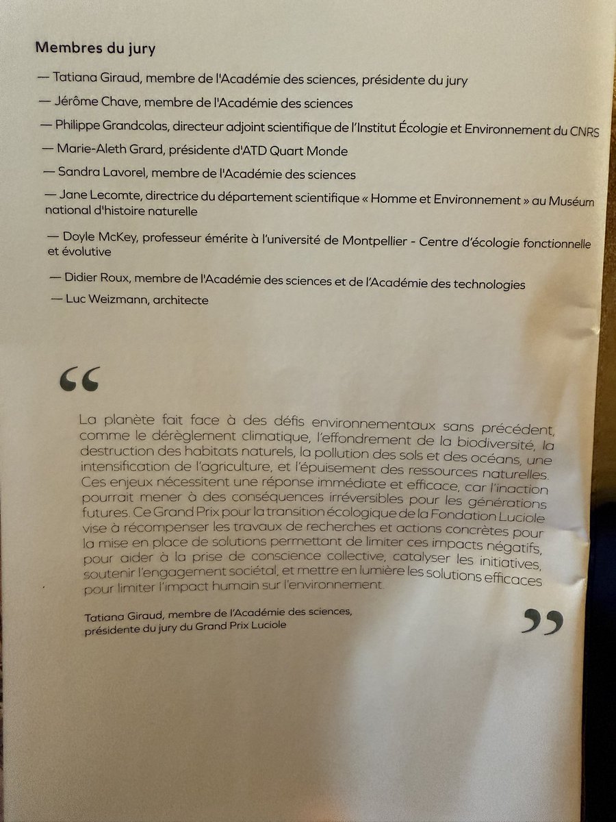 Jean-Noël Tronc (@jntronc) on Twitter photo Prix Luciole Un très beau projet de reconstruction de la biodiversité à Siroua au Maroc et un discours enthousiasmant de Tatiana Giraud, présidente du jury et académicienne <a href="/TatianaGiraud6/">Tatiana Giraud</a> <a href="/InstitutFrance/">Institut de France</a> Prix Luciole Un très beau projet de reconstruction de la biodiversité à Siroua au Maroc et un discours enthousiasmant de Tatiana Giraud, présidente du jury et académicienne <a href="/TatianaGiraud6/">Tatiana Giraud</a> <a href="/InstitutFrance/">Institut de France</a>