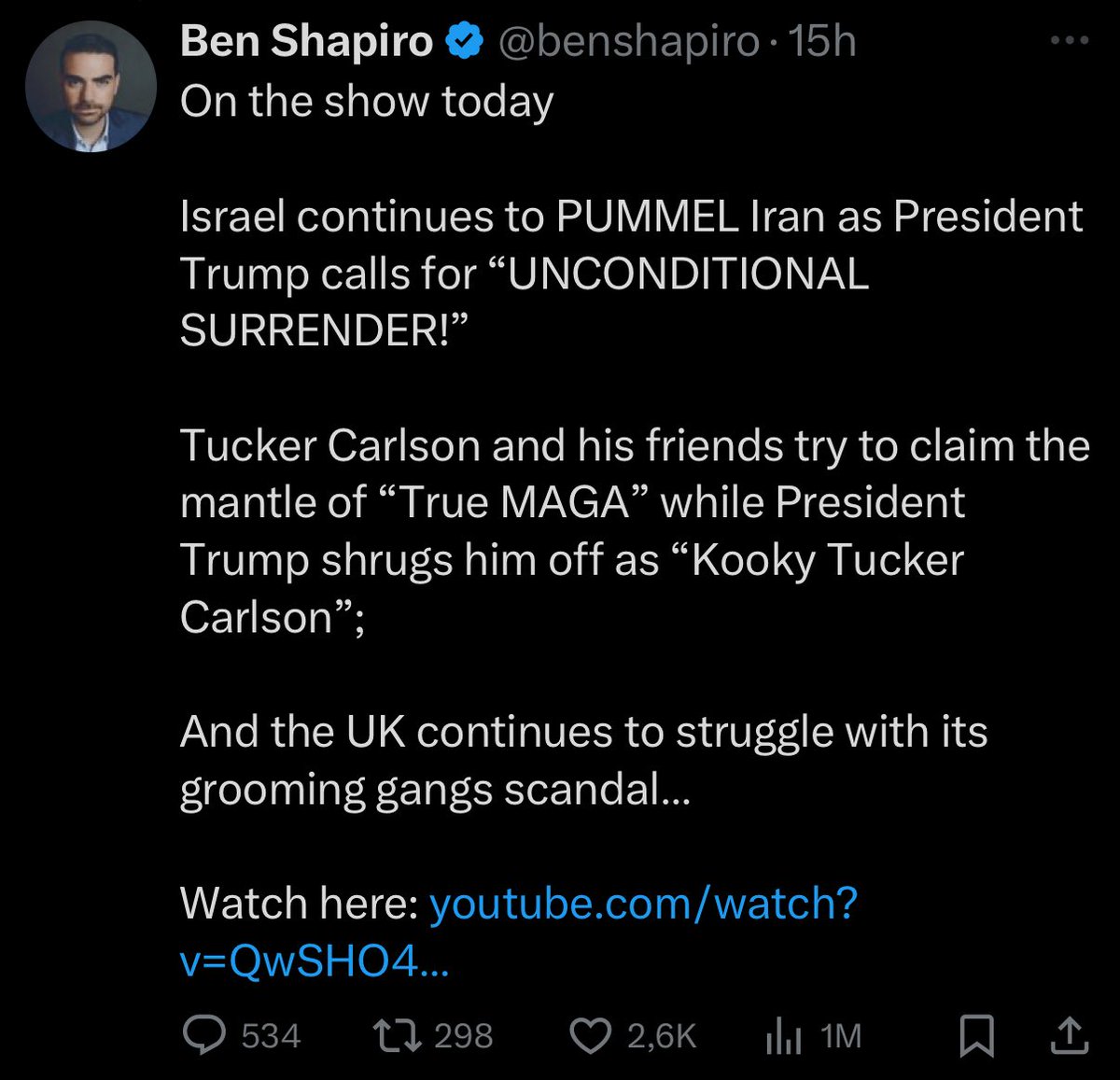 Over 90% of Americans oppose going to war with Iran. They’re tired of endless wars that serve no national interest.

Ever notice how nearly every right-wing American Jew is pushing for it? Why are they so eager to send your sons to die in another Middle Eastern war?
