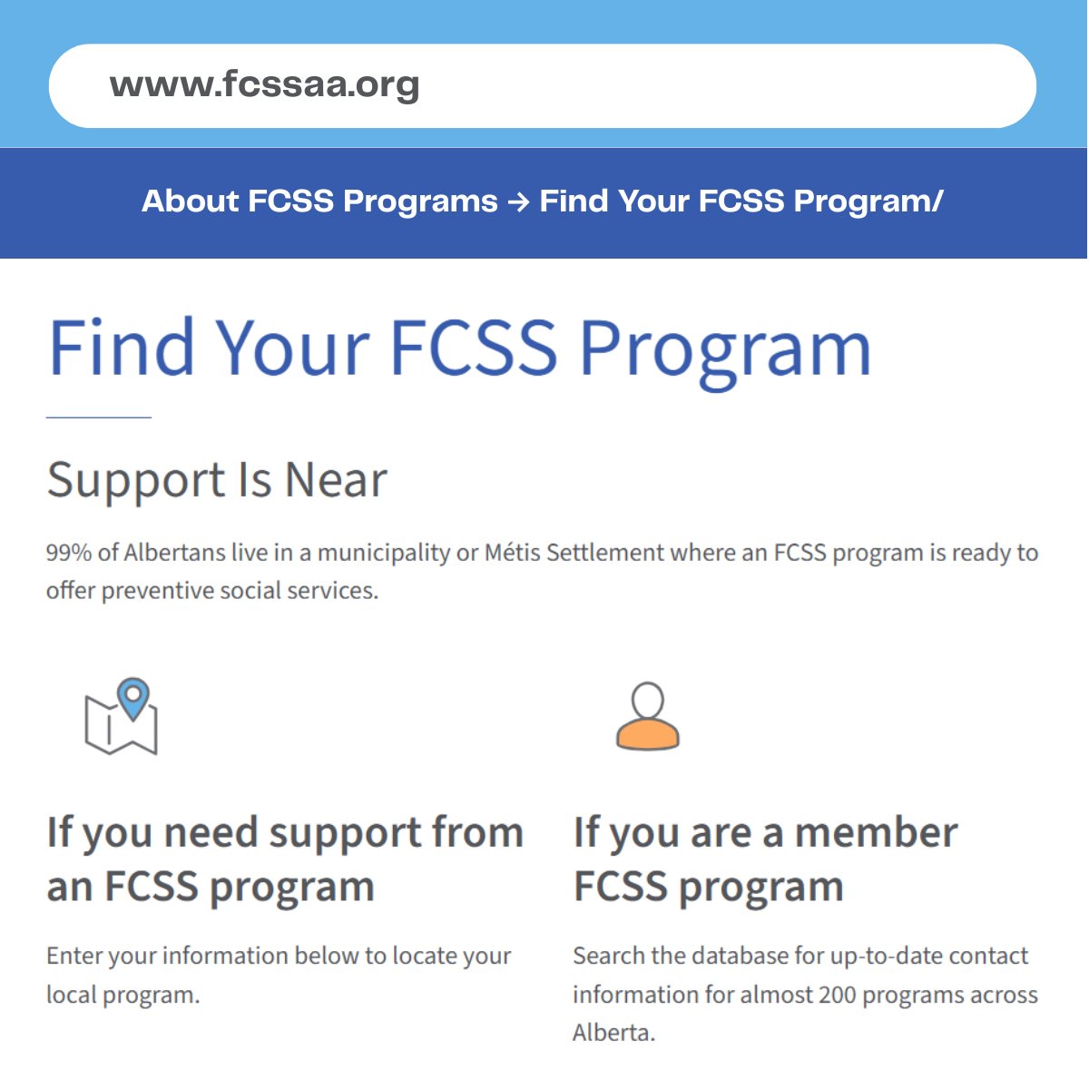 Looking for contact information for an Alberta FCSS? We have a current contact list for each program in the province. Check it out here (and don't forget to bookmark this page): bit.ly/3VT9sW4 #ContactFCSS #FCSS #FCSSAA #fcssStrongerTogether #FindFCSS #Community