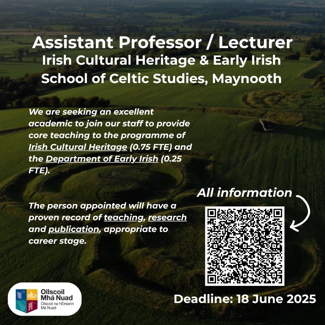 School of Celtic Studies MU (@celticstudiesmu) on Twitter photo âť— Today is the last day to apply for the position of Assistant Professor/Lecturer in Irish Cultural Heritage and Early Irish in the School of Celtic Studies! 
đź”— Gach eolas | All information: buff.ly/YUifCQH âť— Today is the last day to apply for the position of Assistant Professor/Lecturer in Irish Cultural Heritage and Early Irish in the School of Celtic Studies! 
đź”— Gach eolas | All information: buff.ly/YUifCQH