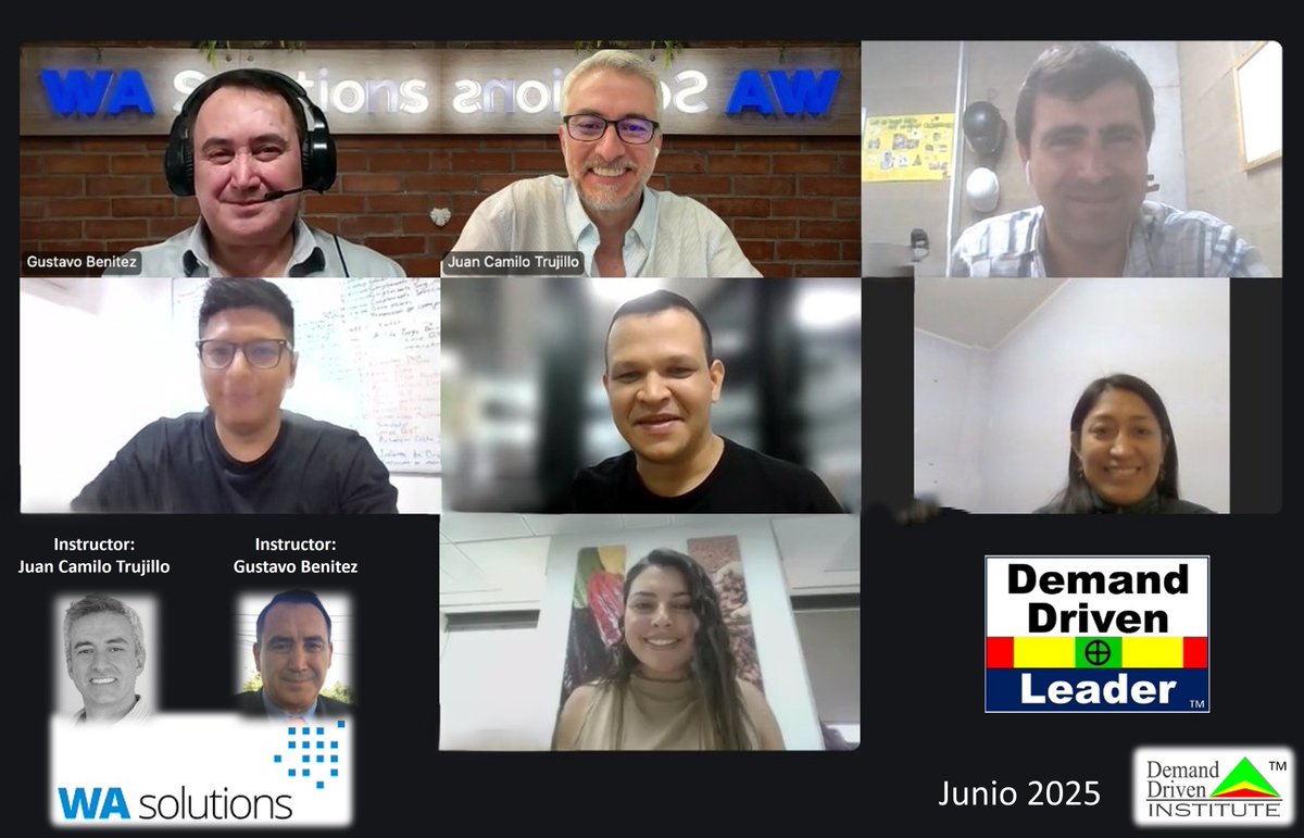 ddinstitute's tweet image. Juan Camilo Trujillo Cadavid ad Gustavo Benítez Cárdenas lead an online Demand Driven Leader (DDL) program hosted by #ddiaffiliate @SolutionsWa . #ddlp #demanddriven #supplychaineducation #supplychaininnovation #supplychainresilience #thoughtware #DDMRP