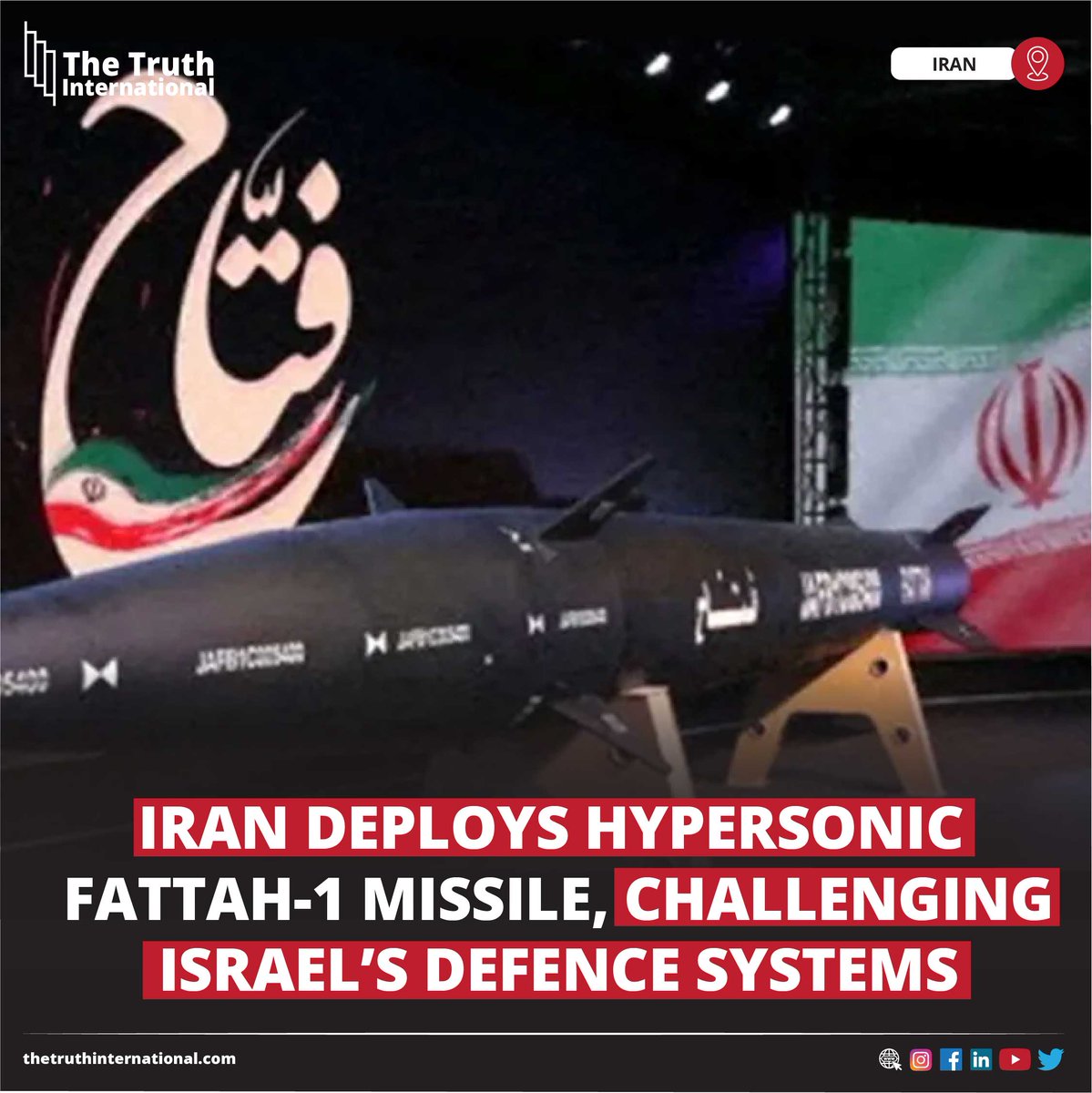 ttimagazine's tweet image. Iran Deploys Hypersonic Fattah-1 Missile, Challenging Israel’s Defence Systems

For Detail
thetruthinternational.com/international/…

#iran #deploys #hypersonic #missile #challenging #israel #defence #systems #tti