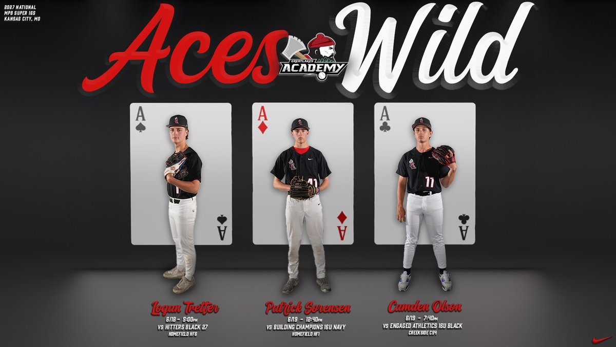 🃏𝐀𝐜𝐞𝐬 𝐖𝐢𝐥𝐝 28 🃏

See who’s on the bump for ‘27 National as they take to Kansas City for MPB Super 16s

#GreatLakesBaseball #ACutAbove🪓 #Uncommitted