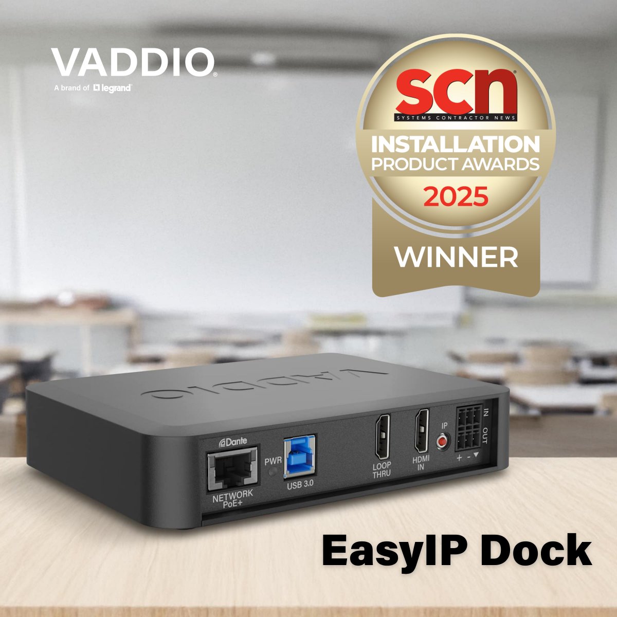 🏆 We are thrilled that our Vaddio EasyIP Dock is a <a href="/SCNmag/">SCN</a> Installation Product Award Winner in the "Most Innovative Videoconferencing Product" category!

See what the fuss is about! ow.ly/5w7Y50WbBj4