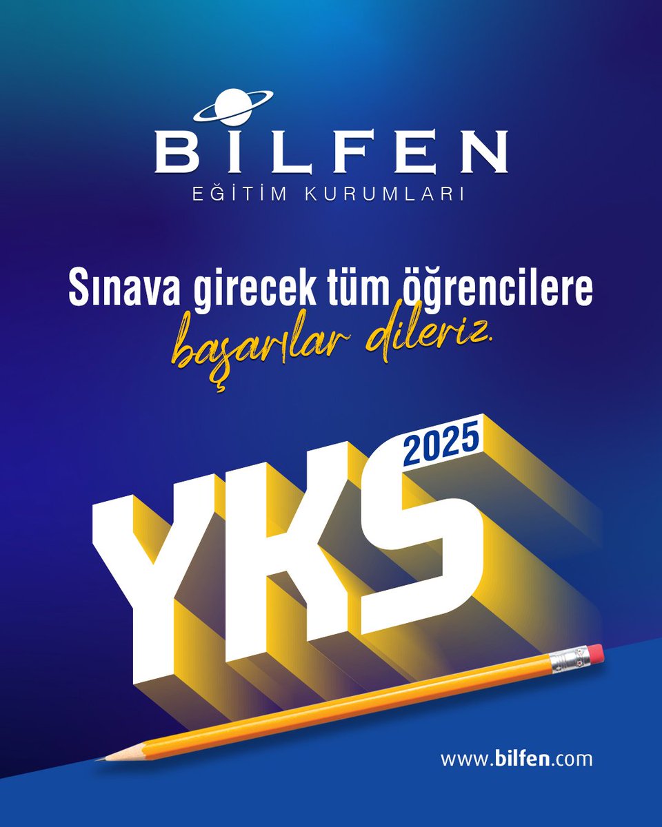 Bilfen's tweet photo. YKS 2025
Sınava girecek tüm öğrencilere başarılar dileriz.
#bilfen https://t.co/fJT4Ou3Uy1
