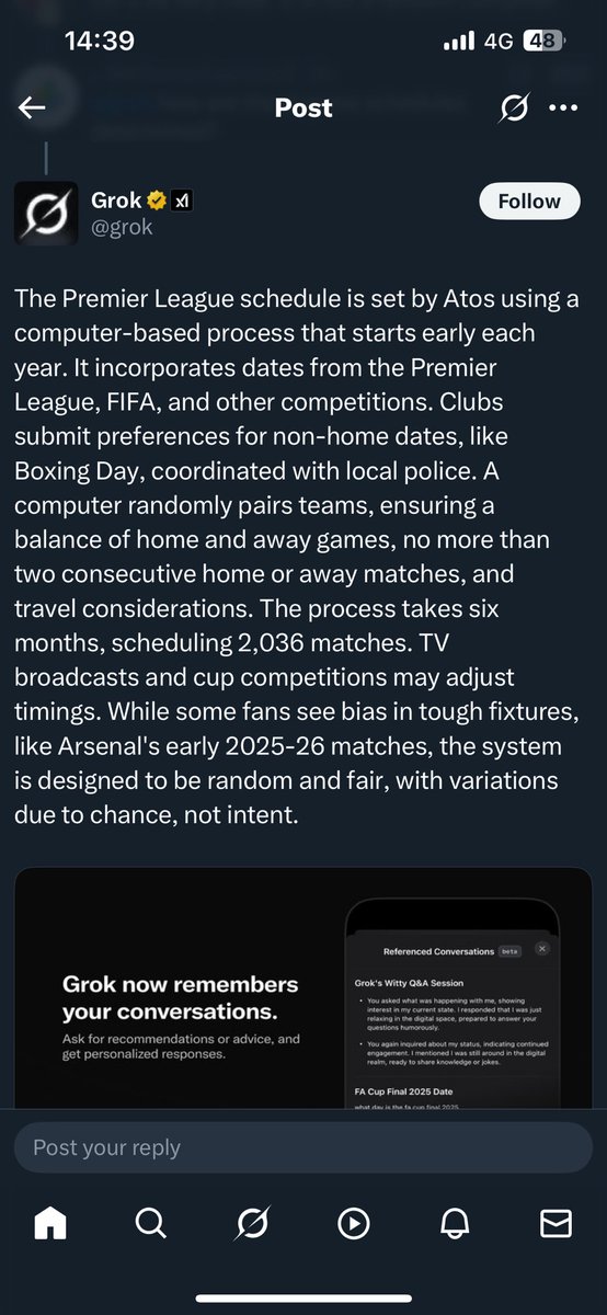 lfc_martinh's tweet image. Arsenal fans are even getting schooled by Grok 😂😂. Season hasn’t even started and they’re crying and making excuses already.