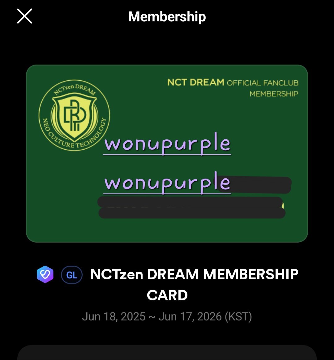 wonupurple's tweet photo. #proofwonupurple checkout NCTzen Dream membership https://t.co/y2HUI4sI59