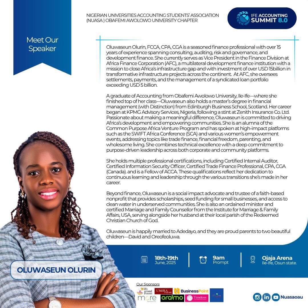 nuasaoau_'s tweet photo. Speaking now Oluwaseun Olurin On Future-Proofing your Accounting Career. She defined Future proofing as designing your career to be effective, relevant and valuable despite other things.
#NUASA OAUCHAPTER #IAS 8.0 https://t.co/u3nLDbiBNT
