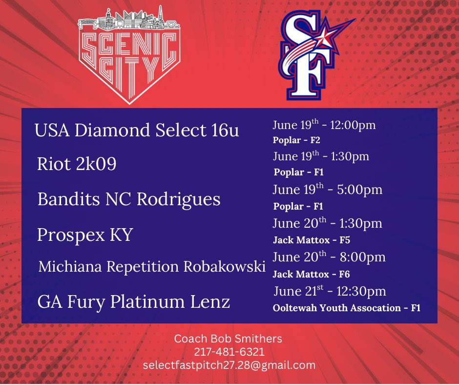 Bailey Engel (@baileyengel4) on Twitter photo I’m super excited for Scenic City this weekend! Come check us out!!
<a href="/CoastRecruits/">Coast 2 Coast Recruits</a> <a href="/SBRRetweets/">Softball Recruiting Reposts</a> <a href="/BallStateSB/">Ball State Softball</a> <a href="/KentStSoftball/">Kent State Softball</a> I’m super excited for Scenic City this weekend! Come check us out!!
<a href="/CoastRecruits/">Coast 2 Coast Recruits</a> <a href="/SBRRetweets/">Softball Recruiting Reposts</a> <a href="/BallStateSB/">Ball State Softball</a> <a href="/KentStSoftball/">Kent State Softball</a>