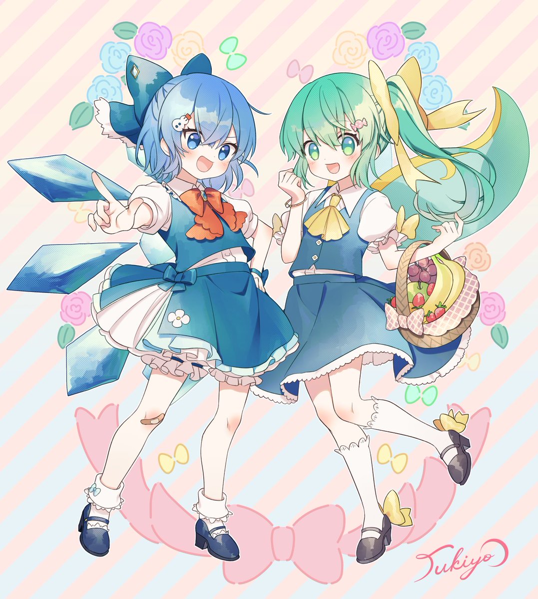 チルノ(東方Project) ,大妖精 「おめかしチルノと大ちゃん #東方