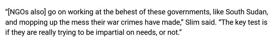 Important in-depth reporting on the instrumentalization of aid