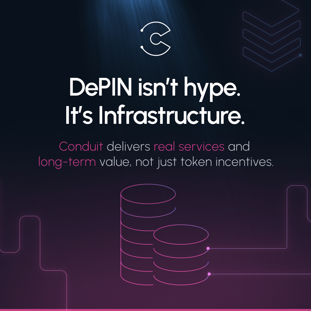 DePIN isn’t just token rewards, it’s real services and shared value.

Conduit’s model is built for long-term use, not short-term hype.