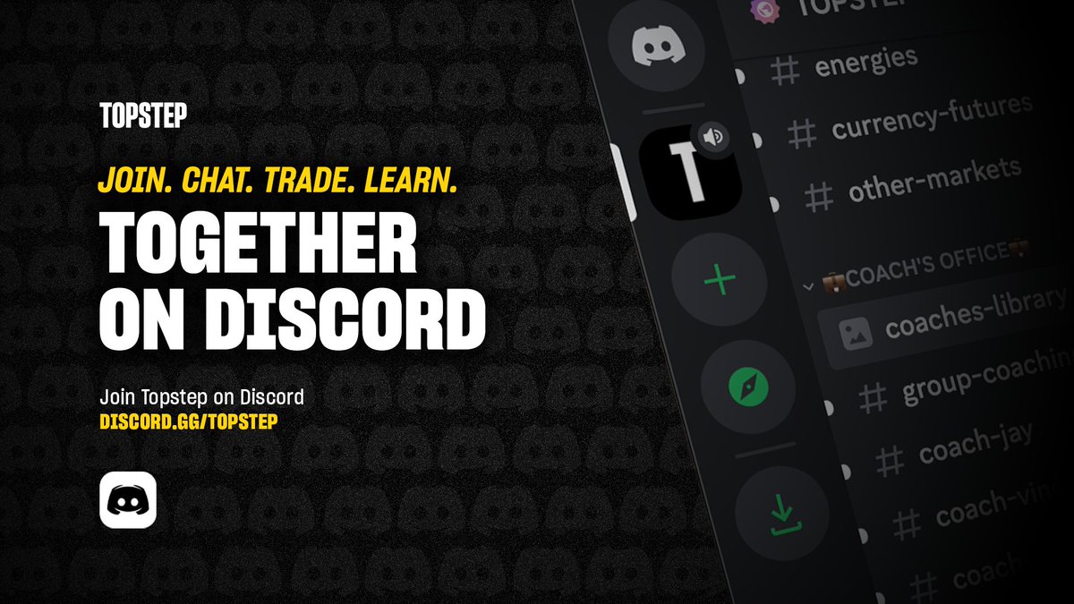 📈 DON’T TRADE ALONE 📈
Topstep’s Discord isn’t just a chatroom—it’s your competitive edge.

✅ Coaching.
✅ Strategy.
✅ Real traders.

Ready to level up? 🔥 bit.ly/3NlKTPt