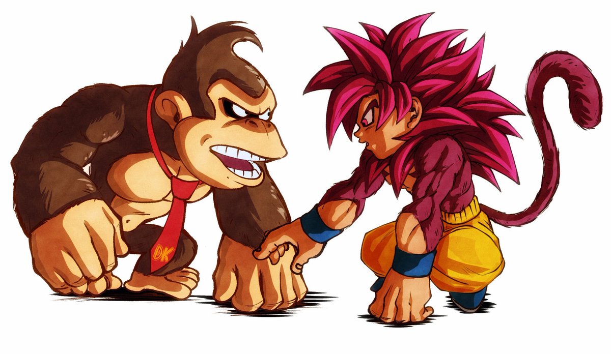 Donkey Kong geht einfach in den Super Saiyajin 4