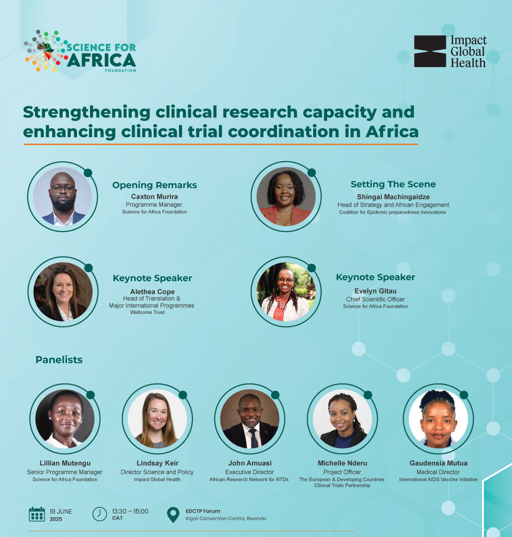 Attending #EDCTPForum2025? Don’t miss our #Hybridsession on Strengthening Clinical Trial Coordination in #Africa TOMORROW! Hear from <a href="/CEPIvaccines/">CEPI</a> <a href="/EDCTP/">EDCTP</a> <a href="/SciforAfrica/">Science for Africa Foundation</a> <a href="/IAVI/">IAVI</a> @WellcomeTrust Impacgt Global Health and <a href="/arntd_org/">ARNTD</a> on shaping the future of African-led trials. <a href="/CopeAV/">Alethea</a>