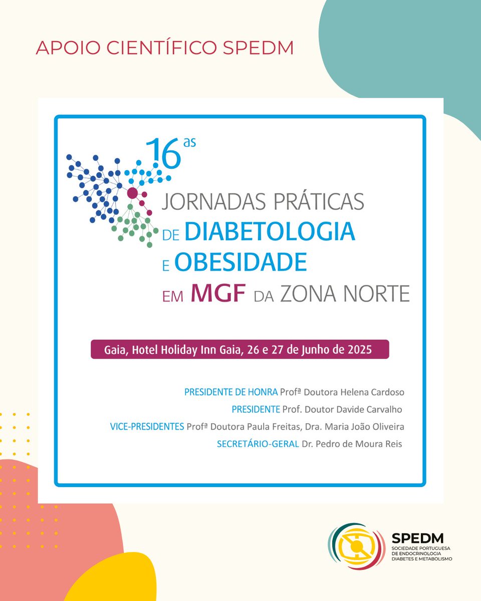📍 A 16.ª edição das Jornadas Práticas de Diabetologia e Obesidade em MGF da Zona Norte vai realizar-se nos dias 26 e 27 de junho de 2025, em Gaia, e conta com o apoio científico da SPEDM.​

Saiba mais: prismedica.pt/event/16as-jor…