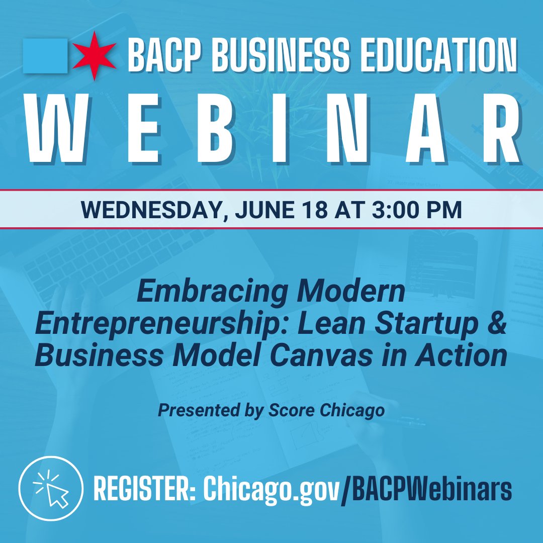 Today's free business education webinar begins at 3pm. Register: Chicago.gov/BACPWebinars

This workshop introduces first-time founders to modern startup tools that actually work in today’s unpredictable landscape.