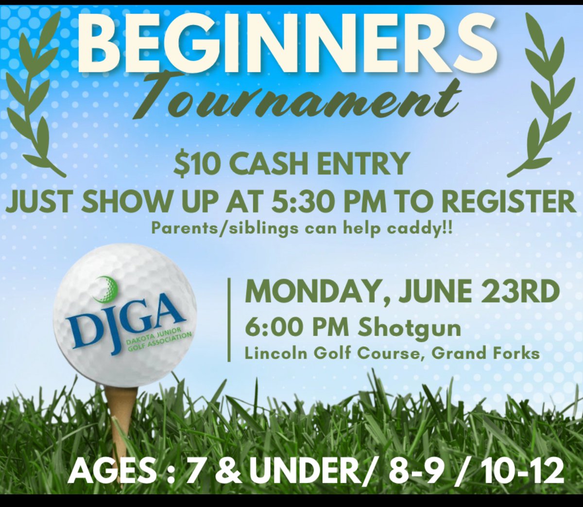 RR Girls' Golf (@ridersgolf) on Twitter photo The DJGA Beginners Tour is coming to Grand Forks on June 23! <a href="/DakJuniorGolf/">Dakota Junior Golf Association</a> The DJGA Beginners Tour is coming to Grand Forks on June 23! <a href="/DakJuniorGolf/">Dakota Junior Golf Association</a>