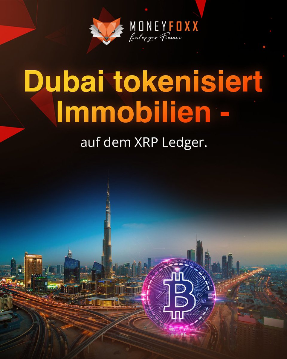 Dubai revolutioniert den Immobilienmarkt mit XRP Ledger! 🚀
Immobilien werden als digitale Token handelbar – das macht Eigentum teilbar &amp; global zugänglich. Bis 2033 sollen 7 % des Dubaier Marktes ($16 Mrd.) tokenisiert werden. 💰#Dubai #XRP #Blockchain #Immobilien #Tokenisierung
