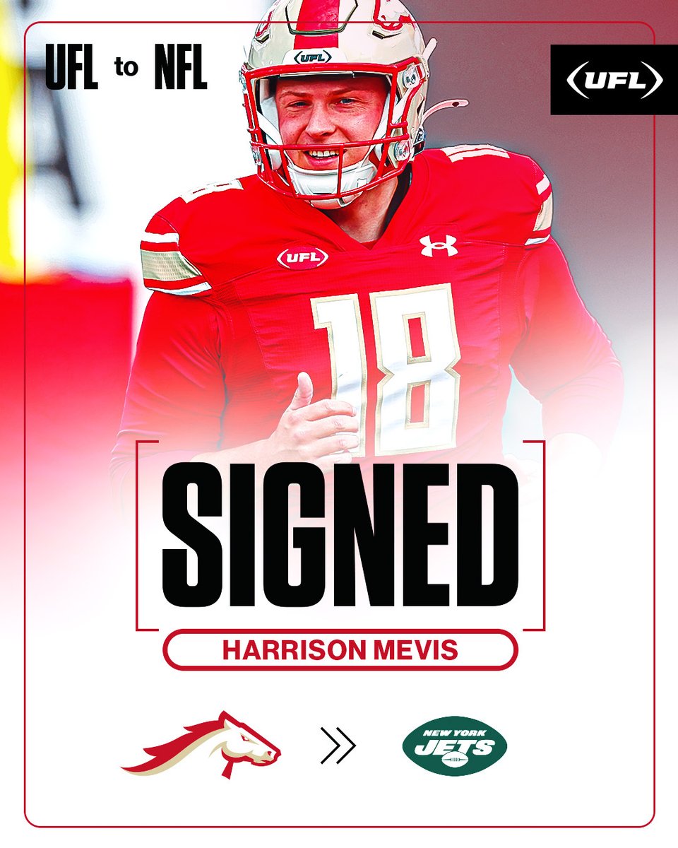 United Football League (@theufl) on Twitter photo From Stallions to Jets βοΈ
Harrison Mevis is headed to New York β signed by the <a href="/nyjets/">New York Jets</a>.
One more UFL player taking flight. From Stallions to Jets βοΈ
Harrison Mevis is headed to New York β signed by the <a href="/nyjets/">New York Jets</a>.
One more UFL player taking flight.