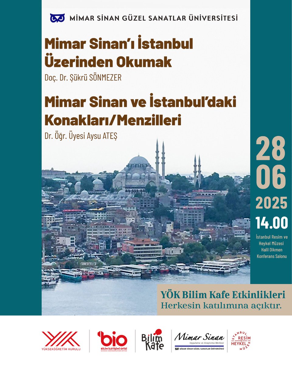 Üniversitemizde YÖK Bilim Kafe Etkinlikleri kapsamında düzenlenen konferans, İstanbul Resim ve Heykel Müzesi'nde. 🦉

🗓️ 28 Haziran 2025

⏰ 14.00

#msgsü