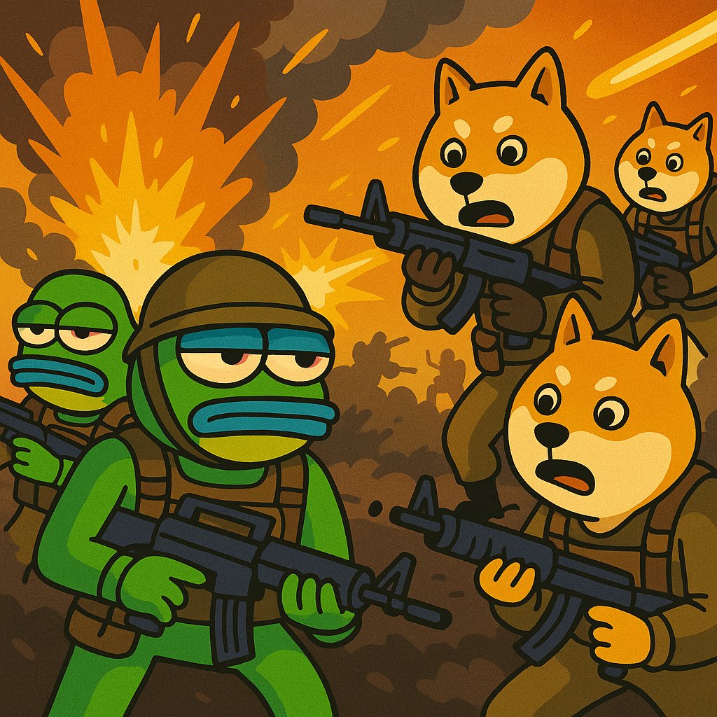 Rocky6395's tweet photo. $FEFE Army fighting against and invading DOG Army 🐸🪖🔥
@fefecoinerc @micahbullisz
#fefegoesbold #fefememe #FeFeArt #FEFE https://t.co/1pZIfnLwvc