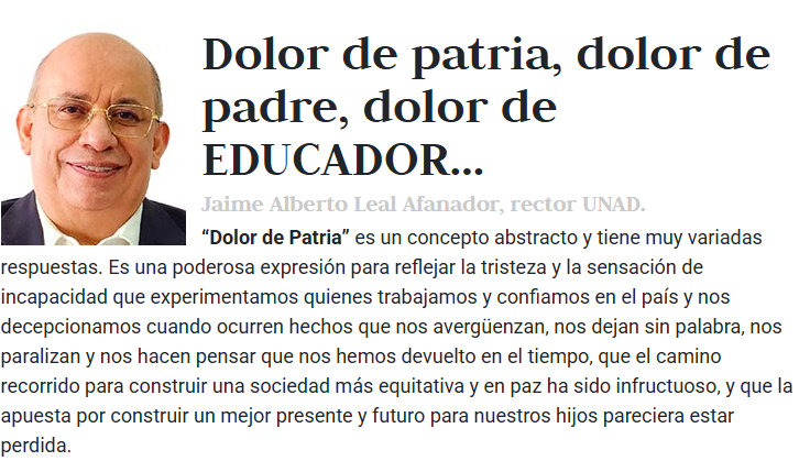 Ante la delicada situación de la Colombia de hoy, rompo mi costumbre de no hablar temas políticos, por la irascibilidad que estos despiertan, porque no puedo negar que lo que estamos viviendo me causa dolor de patria

Mi columna en <a href="/Diarioccidente/">Diario Occidente</a> 
occidente.co/opinion/column…