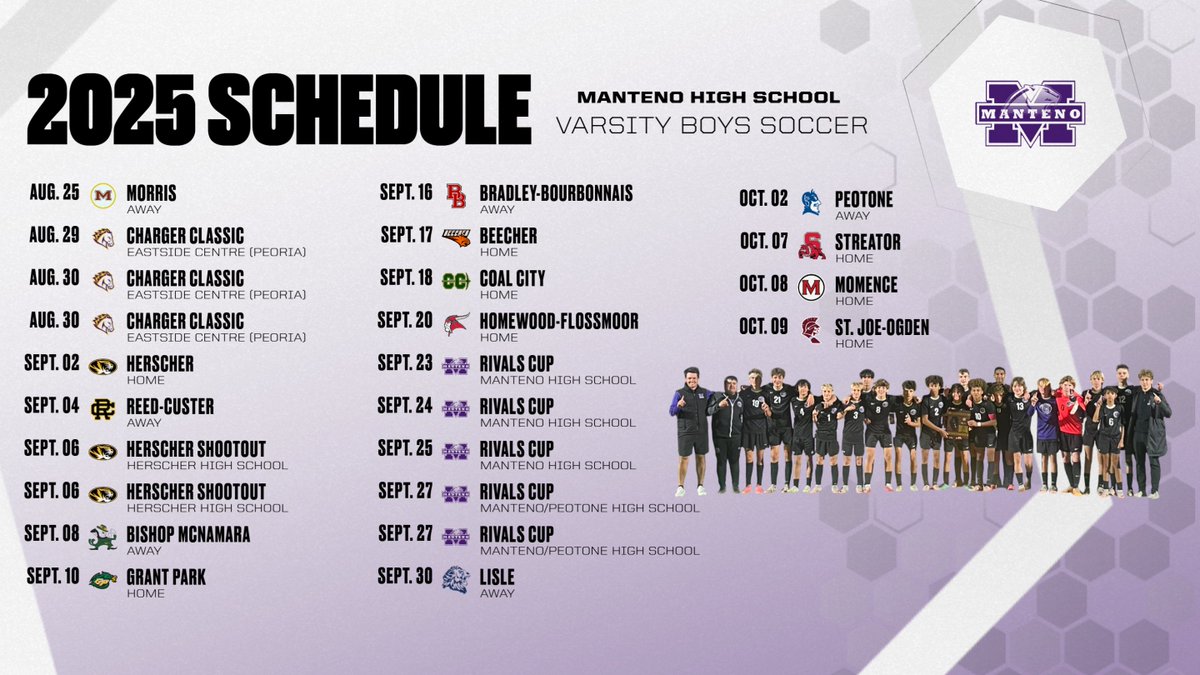 Boys soccer with a tough schedule this fall! #AllPurpleAllIn