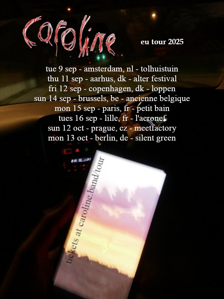 carolinetheband's tweet image. look at this crazy line up!! very excited to be playing @unsound,very nice to be playing alongside some of our favourite artists around. our first time in Poland, simply cannot wait
lots of other Europe dates coming up, all on the poster!!
all tickets at caroline.band/tour