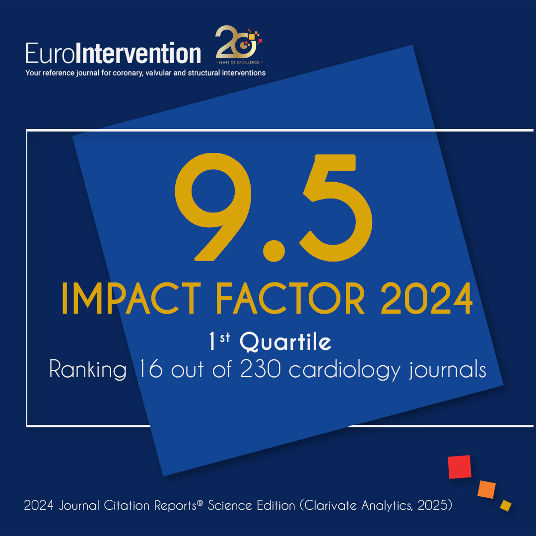 Celebrating continued progress: EuroIntervention’s Impact Factor reaches 9.5!

This achievement reflects the journal’s growing influence in #InterventionalCardiology and the unwavering commitment of its authors, reviewers &amp; editors.
👏Thank you for your continued trust and