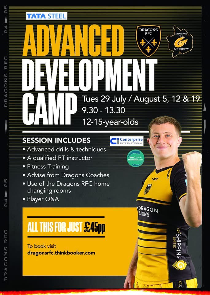 DRAGONS RFC COMMUNITY π (@dra_community) on Twitter photo ππΌπΊπΊππ»πΆππ | Skills Camp
Weβre back for a summer of fun with our <a href="/TataSteelUK/">Tata Steel UK</a> Advanced Skills camps for children aged 12-15 years .
*Advanced drills & techniques
*Fitness Training
*Use of Dragons changing rooms.
Book NOWβΌοΈπ»- dragonsrfc.thinkbooker.com
<a href="/dragonsrfc/">Dragons RFC π</a> ππΌπΊπΊππ»πΆππ | Skills Camp
Weβre back for a summer of fun with our <a href="/TataSteelUK/">Tata Steel UK</a> Advanced Skills camps for children aged 12-15 years .
*Advanced drills & techniques
*Fitness Training
*Use of Dragons changing rooms.
Book NOWβΌοΈπ»- dragonsrfc.thinkbooker.com
<a href="/dragonsrfc/">Dragons RFC π</a>