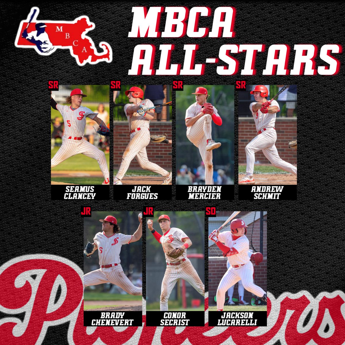 Saint John's HS Pioneers Baseball (@sjhsbaseball) on Twitter photo Congratulations to these Pioneers who were named 2025 MBCA All-Stars. Seamus Clancey, Jack Forgues, Brayden Mercier, Andrew Schmit, Brady Chenevert, Conor Secrist, & Jackson Lucarelli. <a href="/SJHS_PioneersAD/">Saint John's HS Athletics</a> <a href="/SJShrewsbury/">Saint John's</a> Congratulations to these Pioneers who were named 2025 MBCA All-Stars. Seamus Clancey, Jack Forgues, Brayden Mercier, Andrew Schmit, Brady Chenevert, Conor Secrist, & Jackson Lucarelli. <a href="/SJHS_PioneersAD/">Saint John's HS Athletics</a> <a href="/SJShrewsbury/">Saint John's</a>