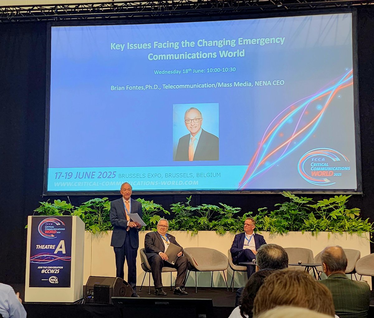 Another great session at TCCA Critical Communications World: Key Issues Facing the Changing Emergency Communications World. 
Photo: Brian Fontes, Ph. D., Telecommunication/Mass Media, NENA CEO

#FeelSafeInside #911Inside #CCW2025 #EmergencyCommunications