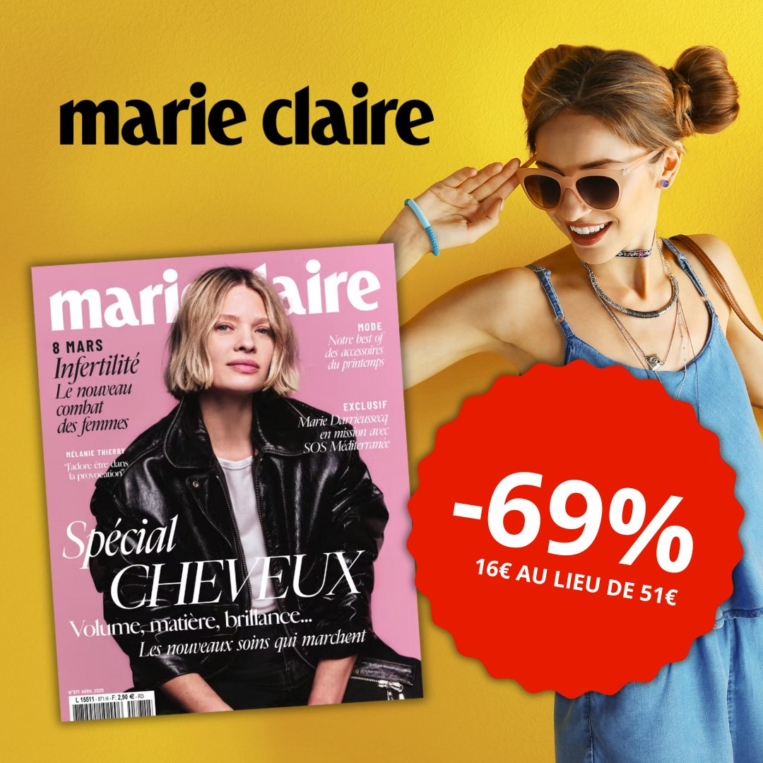 L'abonnement de 18 mois à Marie-Claire en promo à 16€ au lieu de 51€ 🔥 C'est ici : argentdubeurre.com/bons-plans/cul…

#BonPlan #promo #promotions #presse