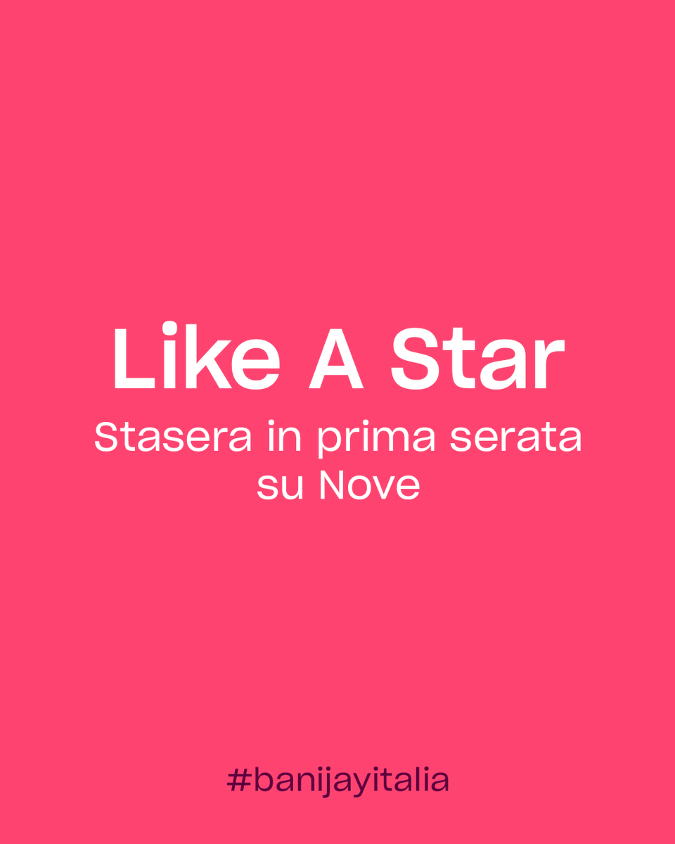 BanijayItalia's tweet photo. Stasera c'è #LikeAStar! 🌟
Guidati da Amadeus, sei nuovi team musicali si esibiranno interpretando le performance dei loro artisti del cuore! 🎤🎶
#LikeAStar questa sera in prima serata su @nove e in streaming solo su @discoveryplusIT 📺 Una produzione #banijayitalia https://t.co/tlEu4y7ILM