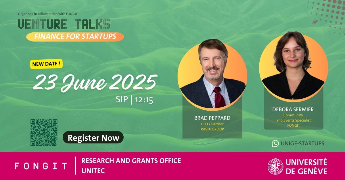 Research_UNIGE's tweet image. Innovators, join the next Venture Talks about Finance for Startups! with Brad Peppard @RavixGroup and Débora Sermier @Fongit1
🥳It occus this Monday, 12:15, at SIP!
More info and registration: unige.ch/recherche/en/g… #unitec #ssrrgo #venturetalks