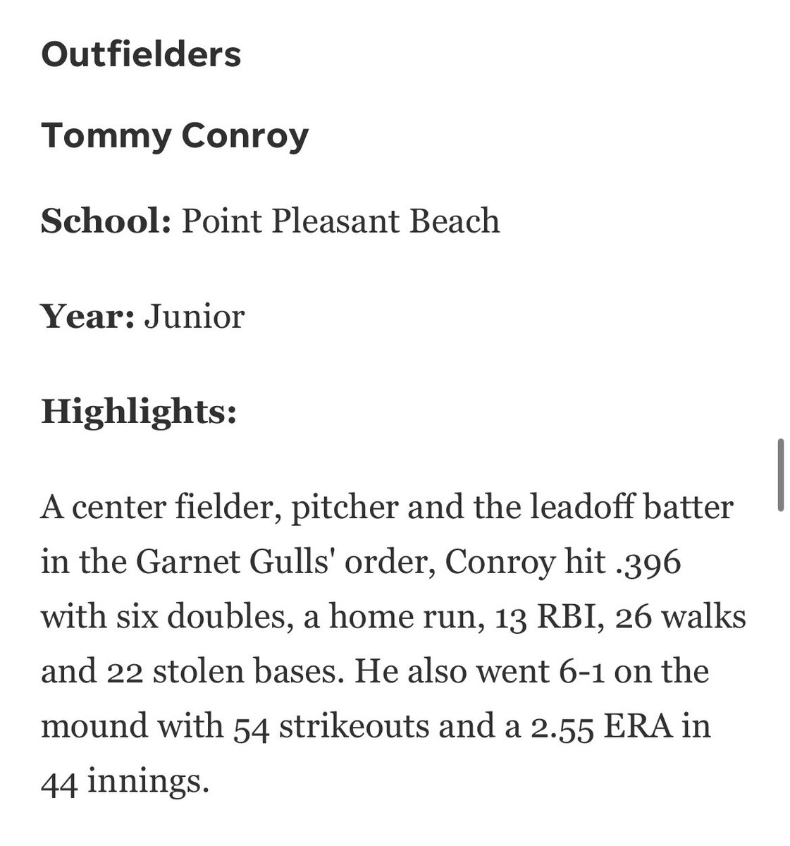 Tommy Conroy (@tommyconroy0) on Twitter photo Blessed to be named to First team All-Shore Conference!!! <a href="/FTB_PhilliesDB9/">FTB Phillies Scout DB9 2026</a> <a href="/CoachMaz7/">Coach Maz🇺🇸⚾️</a> <a href="/PrepBaseballNJ/">Prep Baseball New Jersey</a> Blessed to be named to First team All-Shore Conference!!! <a href="/FTB_PhilliesDB9/">FTB Phillies Scout DB9 2026</a> <a href="/CoachMaz7/">Coach Maz🇺🇸⚾️</a> <a href="/PrepBaseballNJ/">Prep Baseball New Jersey</a>