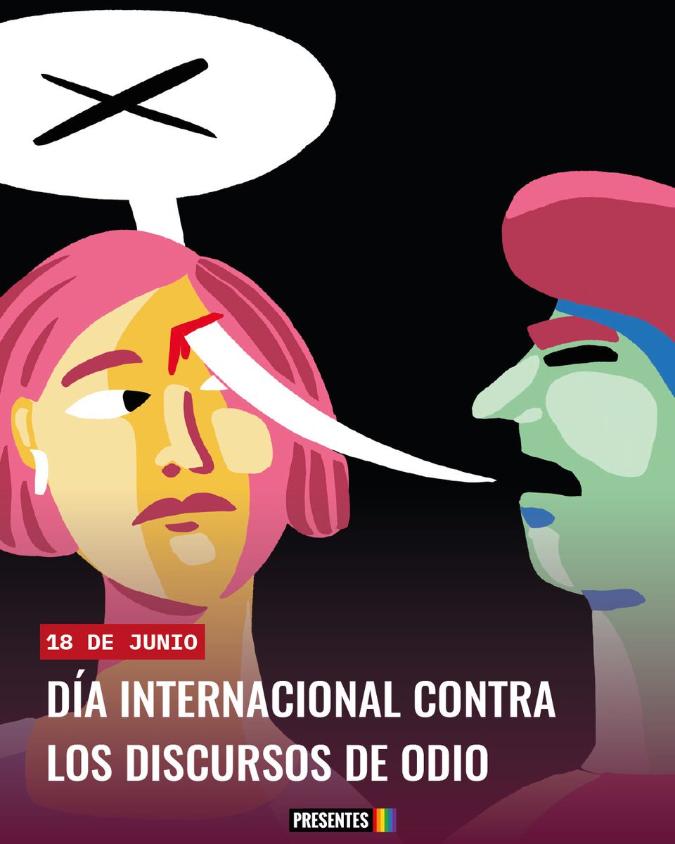 🗓️📢💥18J: Día Internacional Contra Discursos de Odio
🖋️✊🏽Esta fecha fue propuesta en 2021 por la ONU con el objetivo de evidenciar el peligro y el crecimiento alarmante de estos mensajes que nada tienen de banales.

📲Encontrá + info en nuestra web:  agenciapresentes.org/2023/11/08/cua…